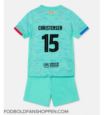 Barcelona Andreas Christensen #15 Tredjetrøje Børn 2023-24 Kortærmet (+ Korte bukser)